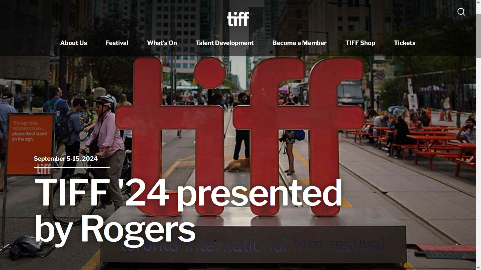 TIFF September 2024, Canadian Film Festival, Toronto, presented by Rogers