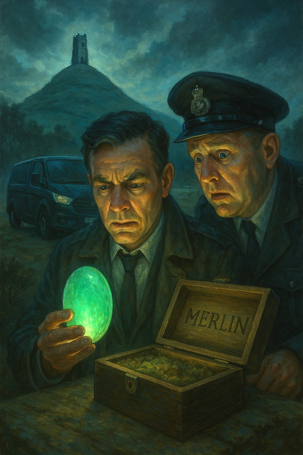 Anthony realizes he has inadvertently carried a "data fragment" from Tintagel, which is now being amplified by the Tor's mystical frequency. As a ghostly apparition of Merlin flickers in the mist, Anthony decodes the first part of the Avalon Code: a prehistoric warning that the island s "circulatory system" (its waterways) is failing.